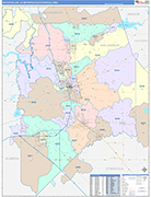 Stockton-Lodi Metro Area Wall Map Color Cast Style